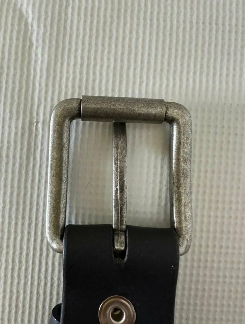 Paul Taylor Men's Black Leather Belt With Silver Tone Buckle
